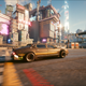 A screenshot of Cyberpunk 2077 shows reduced HUD elements.